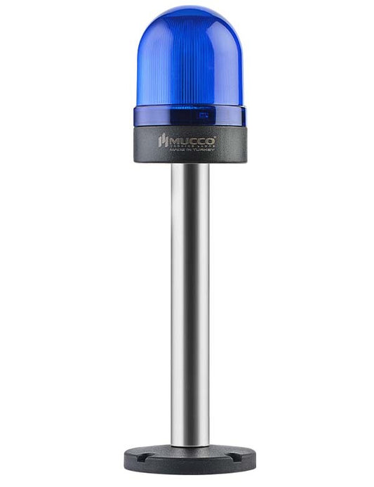 Utripanje ø70 NUT.CONN.SIGNAL BEACON WITH BUZZ., 40-250V AC/DC., BLUE WITH 20CM EXT.TUBE