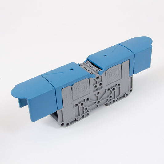 ONKA 120mm2 M10 Vijačna priključna sponka za DIN-nivojnico z zaščitnim pokrovom, modra, 1030076