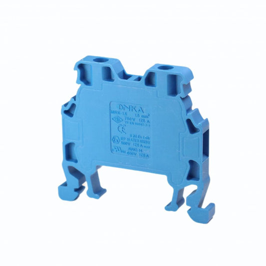 ONKA 1,5 mm2 Priključna sponka za vijačno letev Terminal za DIN letev 2-vodilni, modra, 1010005