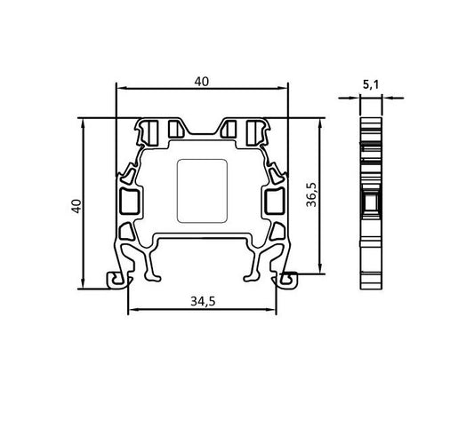 ONKA 1,5 mm2 Priključna sponka za vijačno letev Terminal za DIN letev 2-vodilni, modra, 1010005