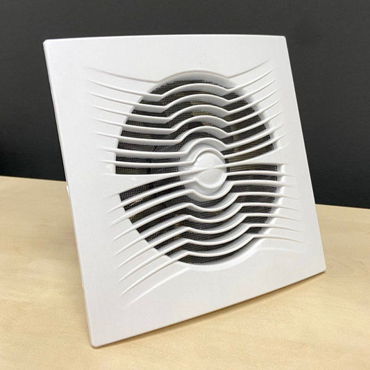 ARS - beli stenski aksialni ventilator za kopalnico / WC bele barve z rešetko, tihi 150 mm, 280 m3/h, 340043