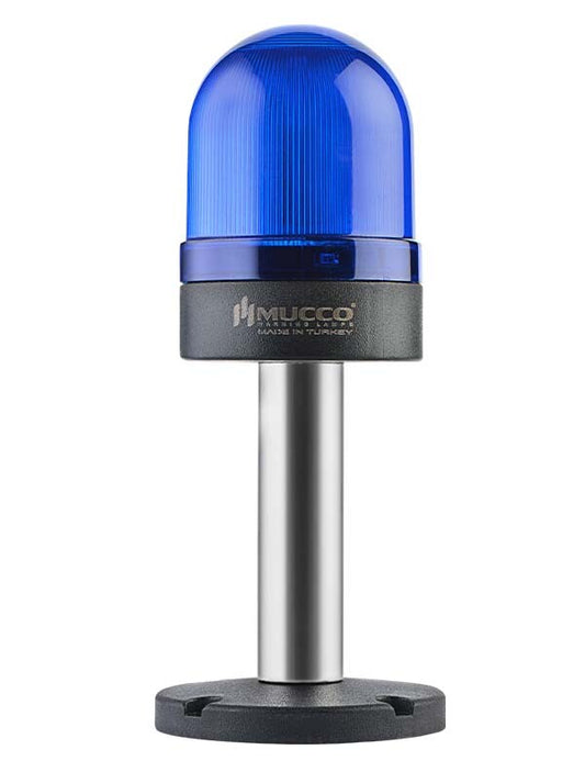 Utripanje ø70 NUT.CONN.SIGNAL BEACON WITH BUZZ., 40-250V AC/DC., BLUE WITH 10CM EXT.TUBE
