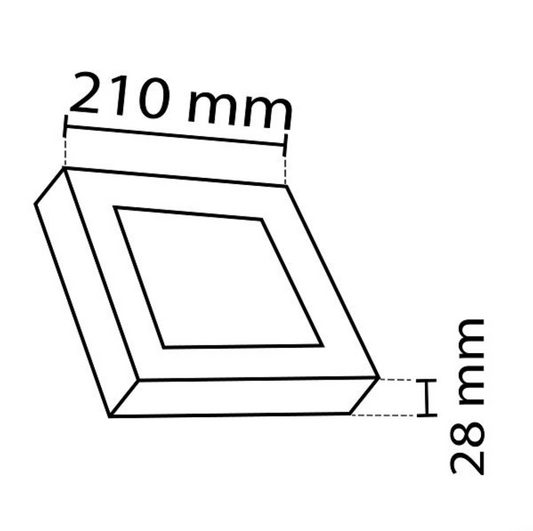 NOAS plafoniera, LED plošča 18W / 1620Lm hladno bela / 6500K stropni kvadrat, YL15-1800