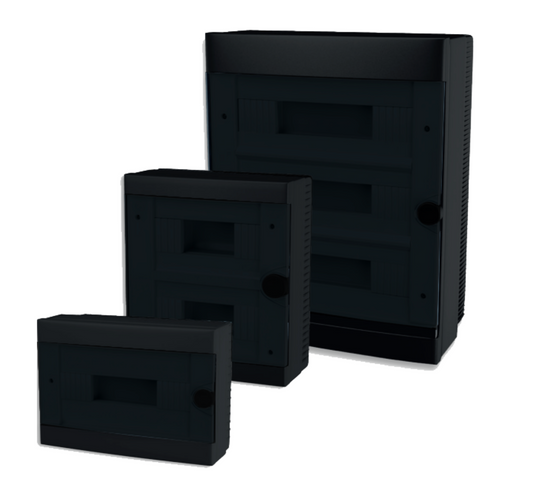 ARS Modularna stikalna omarica 16 MOD (16 varovalk, 2x8), stikalna omarica za površinsko montažo, plastika, prozorna vrata IP40, 342597