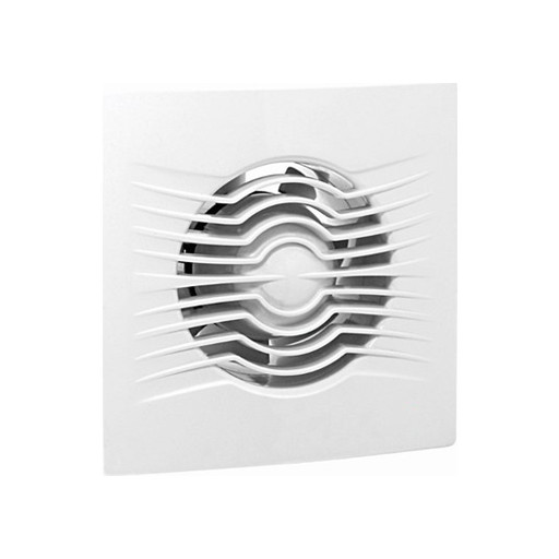 ARS-White stenski aksialni ventilator za kopalnico / WC bele barve z rešetko, tih 100 mm, 90 m3/h, 340041